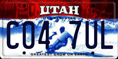 UT license plate C047UL