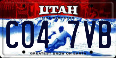 UT license plate C047VB