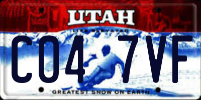 UT license plate C047VF