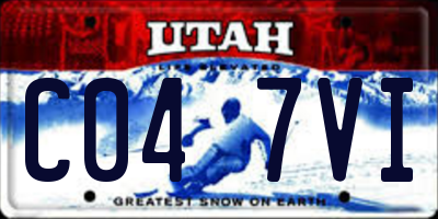 UT license plate C047VI