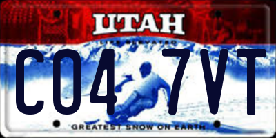 UT license plate C047VT