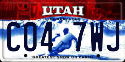 UT license plate C047WJ