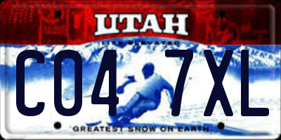 UT license plate C047XL