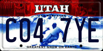 UT license plate C047YE