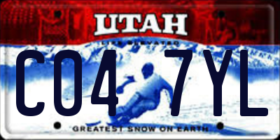 UT license plate C047YL