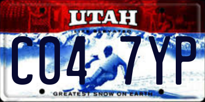 UT license plate C047YP