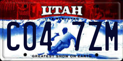 UT license plate C047ZM