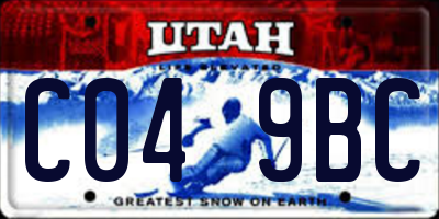 UT license plate C049BC