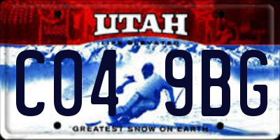 UT license plate C049BG