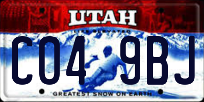 UT license plate C049BJ