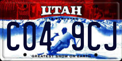UT license plate C049CJ