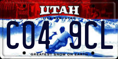 UT license plate C049CL