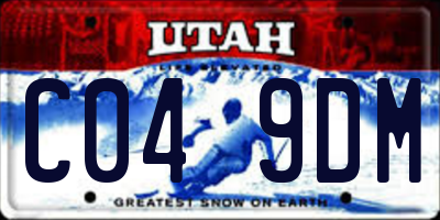 UT license plate C049DM