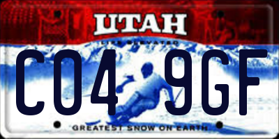 UT license plate C049GF
