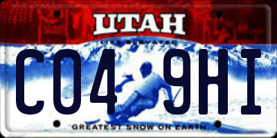 UT license plate C049HI