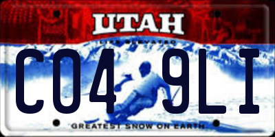 UT license plate C049LI
