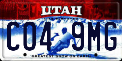 UT license plate C049MG