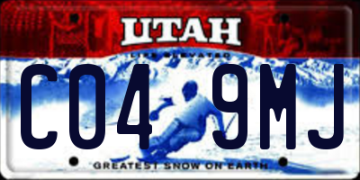 UT license plate C049MJ