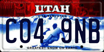 UT license plate C049NB