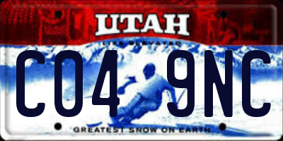 UT license plate C049NC