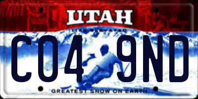 UT license plate C049ND