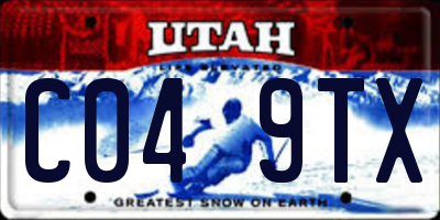 UT license plate C049TX