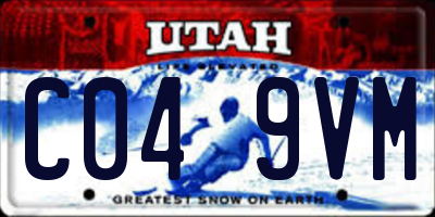 UT license plate C049VM