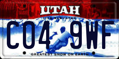 UT license plate C049WF