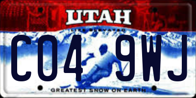 UT license plate C049WJ