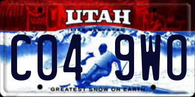 UT license plate C049WO