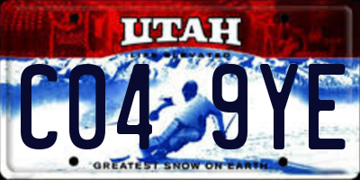 UT license plate C049YE