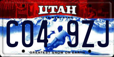UT license plate C049ZJ