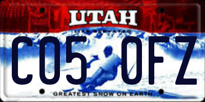 UT license plate C050FZ