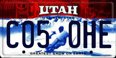 UT license plate C050HE