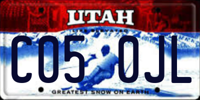 UT license plate C050JL