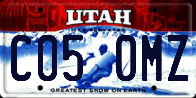 UT license plate C050MZ