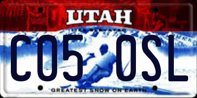 UT license plate C050SL