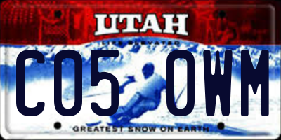 UT license plate C050WM
