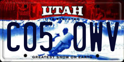 UT license plate C050WV