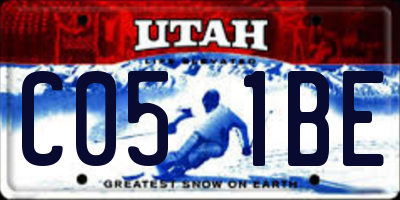 UT license plate C051BE