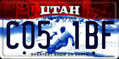 UT license plate C051BF