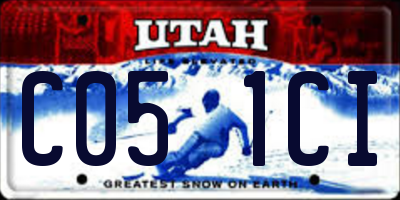UT license plate C051CI