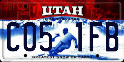 UT license plate C051FB