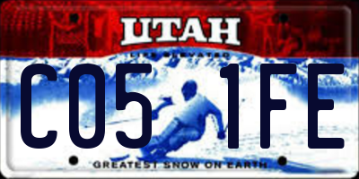 UT license plate C051FE