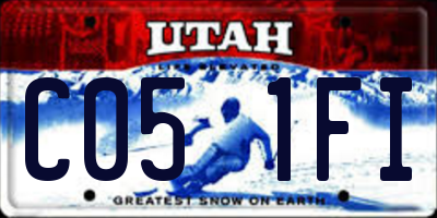 UT license plate C051FI