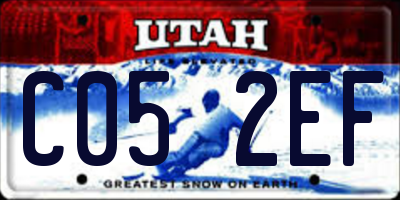 UT license plate C052EF