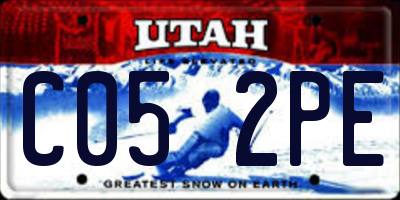 UT license plate C052PE