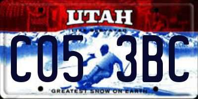 UT license plate C053BC