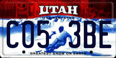 UT license plate C053BE