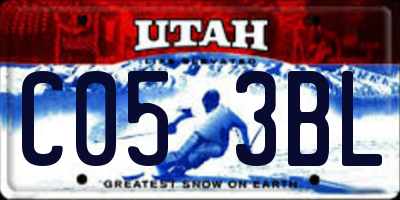 UT license plate C053BL